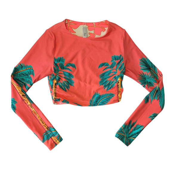 Maaji Other - Maaji Cali Sunset Ada Long Sleeve Bikini Top Size Small Reversible Coral Orange